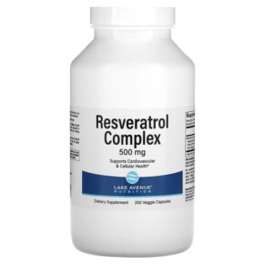 Thực phẩm chức năng Lake Avenue Nutrition Resveratrol Complex 500 mg 250 Veggie Capsules 898220016631