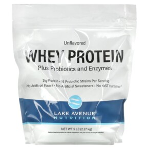 Thực phẩm chức năng Lake Avenue Nutrition Whey Protein Plus Probiotics and Enzymes Unflavored 5 lb (2.27 kg) 898220014347