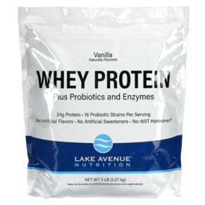 Thực phẩm chức năng Lake Avenue Nutrition Whey Protein + Probiotics Vanilla Flavor 5 lb (2.27 kg) 898220014330