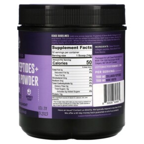 Thành phần vi chất của Left Coast Performance Collagen Peptides + Bone Broth Powder 16 oz (454 g) 850028626085