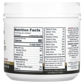 Thành phần vi chất của Lewis Labs Nutritional Yeast Flakes 16 oz (454 g) 042515020180