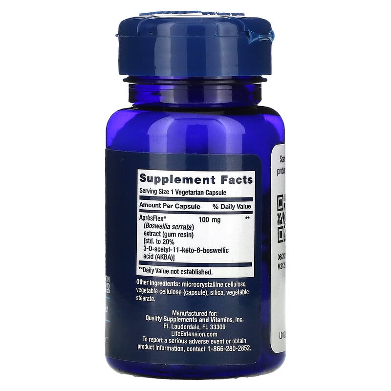 Life Extension 5-LOX Inhibitor with ApresFlex 100 mg 60 Vegetarian Capsules 2 Thành phần vi chất của Life Extension 5-LOX Inhibitor with ApresFlex 100 mg 60 Vegetarian Capsules 737870163961