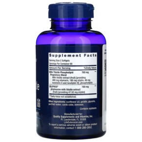 Thành phần vi chất của Life Extension Advanced Milk Thistle 120 Softgels 737870192510