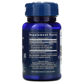 Thành phần vi chất của Life Extension AppleWise 600 mg 30 Vegetarian Capsules 737870162506