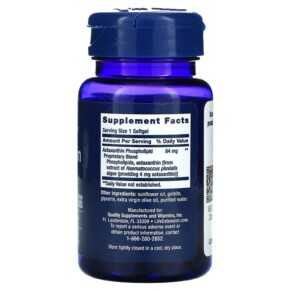 Thành phần vi chất của Life Extension Astaxanthin with Phospholipids 4 mg 30 Softgels 737870192336