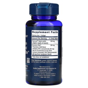 Thành phần vi chất của Life Extension Black Cumin Seed Oil and Curcumin Elite 60 Softgels 737870231066