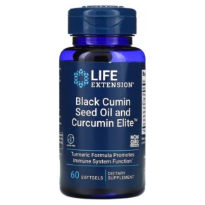 Thực phẩm chức năng Life Extension Black Cumin Seed Oil and Curcumin Elite 60 Softgels 737870231066