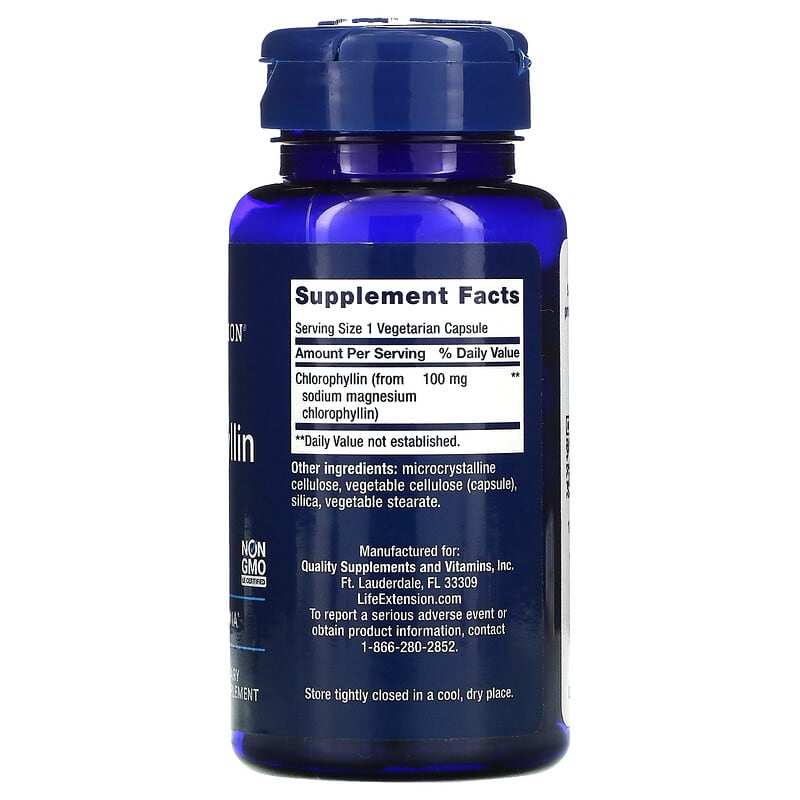 Life Extension Chlorophyllin 100 mg 100 Vegetarian Capsules 2 Thành phần vi chất của Life Extension Chlorophyllin 100 mg 100 Vegetarian Capsules 737870157113