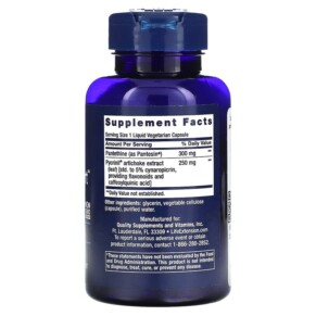 Thành phần vi chất của Life Extension CHOL-Support 60 Liquid Vegetarian Capsules 737870191063