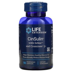 Thực phẩm chức năng Life Extension CinSulin with InSea2 and Crominex 3+ 90 Vegetarian Capsules 737870150398