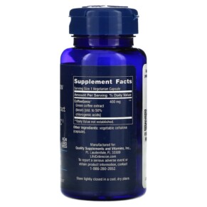 Thành phần vi chất của Life Extension CoffeeGenic Green Coffee Extract 400 mg 90 Vegetarian Capsules 737870162094