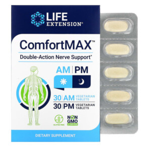 Thực phẩm chức năng Life Extension ComfortMAX Double-Action Nerve Support For AM & PM 60 Vegetarian Tablets 737870220268