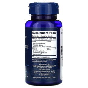 Thành phần vi chất của Life Extension Cortisol-Stress Balance 30 Vegetarian Capsules 737870231233