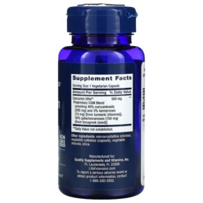 Thành phần vi chất của Life Extension Curcumin Elite Turmeric Extract 30 Vegetarian Capsules 737870246732