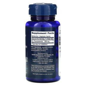 Life Extension D L-Phenylalanine 500 mg 100 Vegetarian Capsules 3 Thành phần vi chất của Life Extension D L-Phenylalanine 500 mg 100 Vegetarian Capsules 737870167112