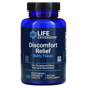 Thực phẩm chức năng Life Extension Discomfort Relief Berry 60 Vegetarian Chewable Tablets 737870230366