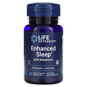 Thực phẩm chức năng Life Extension Enhanced Sleep with Melatonin 30 Vegetarian Capsules 737870155133