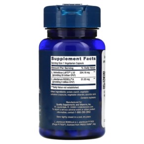 Thành phần vi chất của Life Extension FLORASSIST Probiotic Women's Health 30 Vegetarian Capsules 737870250531