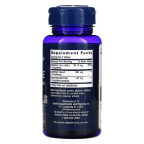 Thành phần vi chất của Life Extension Gamma E Mixed Tocopherols & Tocotrienols 60 Softgels 737870207061