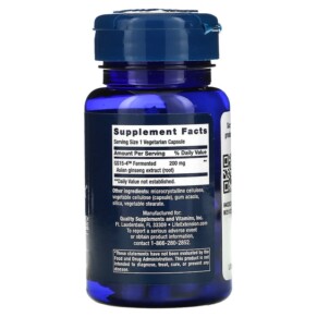 Thành phần vi chất của Life Extension Ginseng Energy Boost 30 Vegetarian Capsules 737870180593