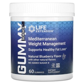 Thực phẩm chức năng Life Extension Gummy Science Mediterranean Weight Management Natural Blueberry 60 Gummies 737870250609