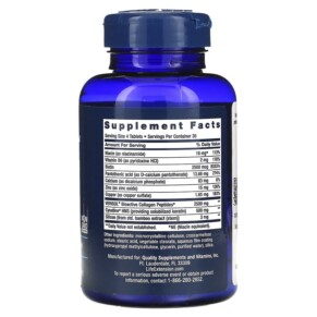 Thành phần vi chất của Life Extension Hair Skin & Nails Collagen Plus Formula 120 Tablets 737870232216