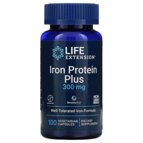 Thực phẩm chức năng Life Extension Iron Protein Plus 300 mg 100 Vegetarian Capsules 737870167716