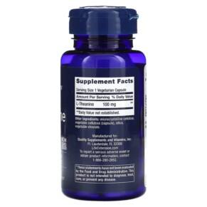 Thành phần vi chất của Life Extension L-Theanine 100 mg 60 Vegetarian Capsules 737870168362