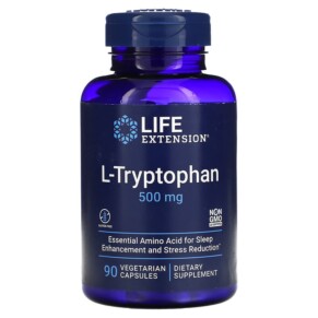 Thực phẩm chức năng Life Extension L-Tryptophan 500 mg 90 Vegetarian Capsules 737870172291