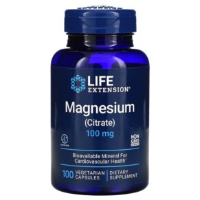 Thực phẩm chức năng Life Extension Magnesium (Citrate) 100 mg 100 Vegetarian Capsules 737870168218