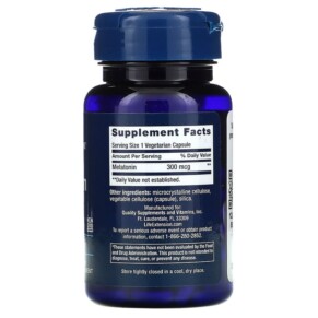 Thành phần vi chất của Life Extension Melatonin 300 mcg 100 Vegetarian Capsules 737870166818