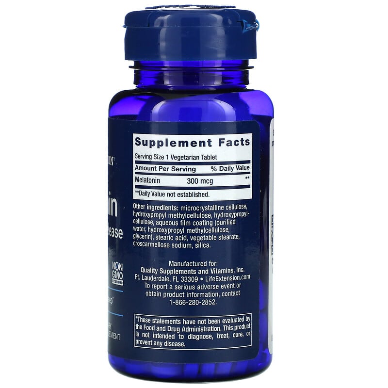 Life Extension Melatonin 6 Hour Timed Release 300 mcg 100 Vegetarian Tablets 2 Thành phần vi chất của Life Extension Melatonin 6 Hour Timed Release 300 mcg 100 Vegetarian Tablets 737870178712