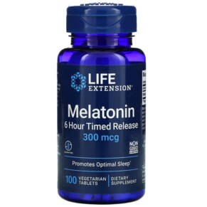 Thực phẩm chức năng Life Extension Melatonin 6 Hour Timed Release 300 mcg 100 Vegetarian Tablets 737870178712