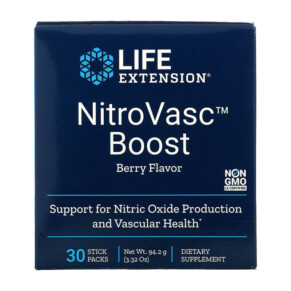 Thực phẩm chức năng Life Extension NitroVasc Boost Berry Flavor 30 Stick Packs 737870232001