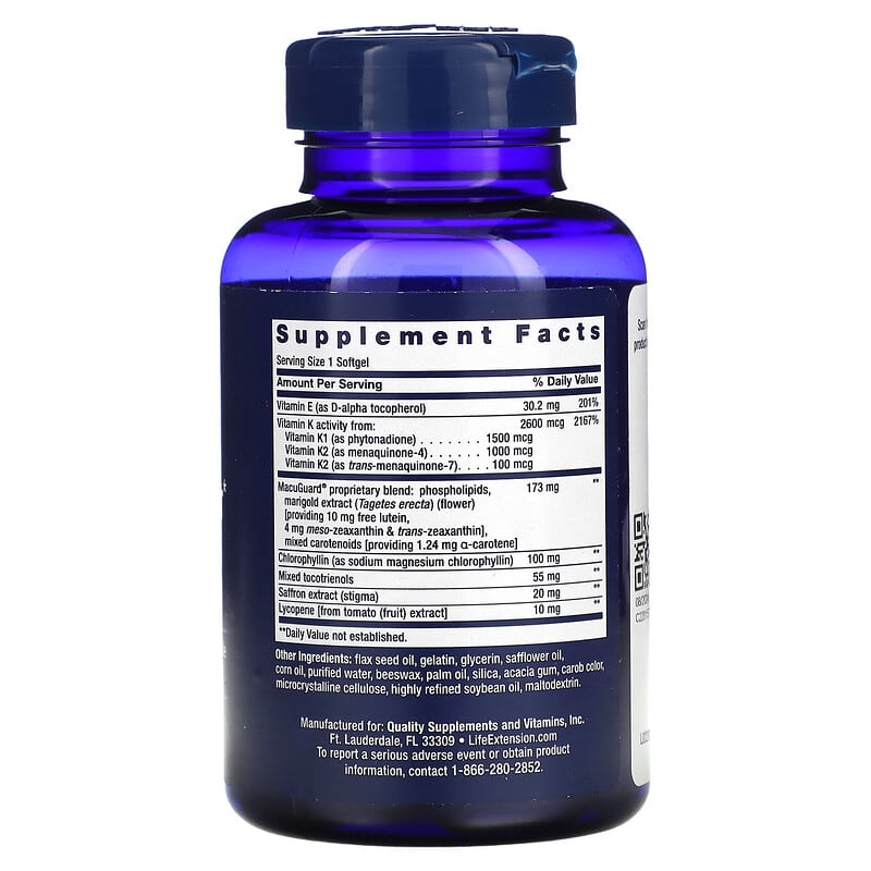 Life Extension Once-Daily Health Booster 30 Softgels 2 Thành phần vi chất của Life Extension Once-Daily Health Booster 30 Softgels 737870229230