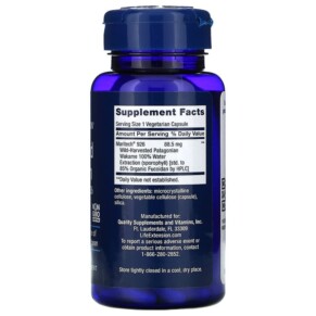 Thành phần vi chất của Life Extension Optimized Fucoidan with Maritech 926 60 Vegetarian Capsules 737870151364