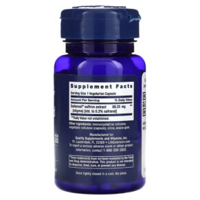 Thành phần vi chất của Life Extension Optimized Saffron 60 Vegetarian Capsules 737870143260