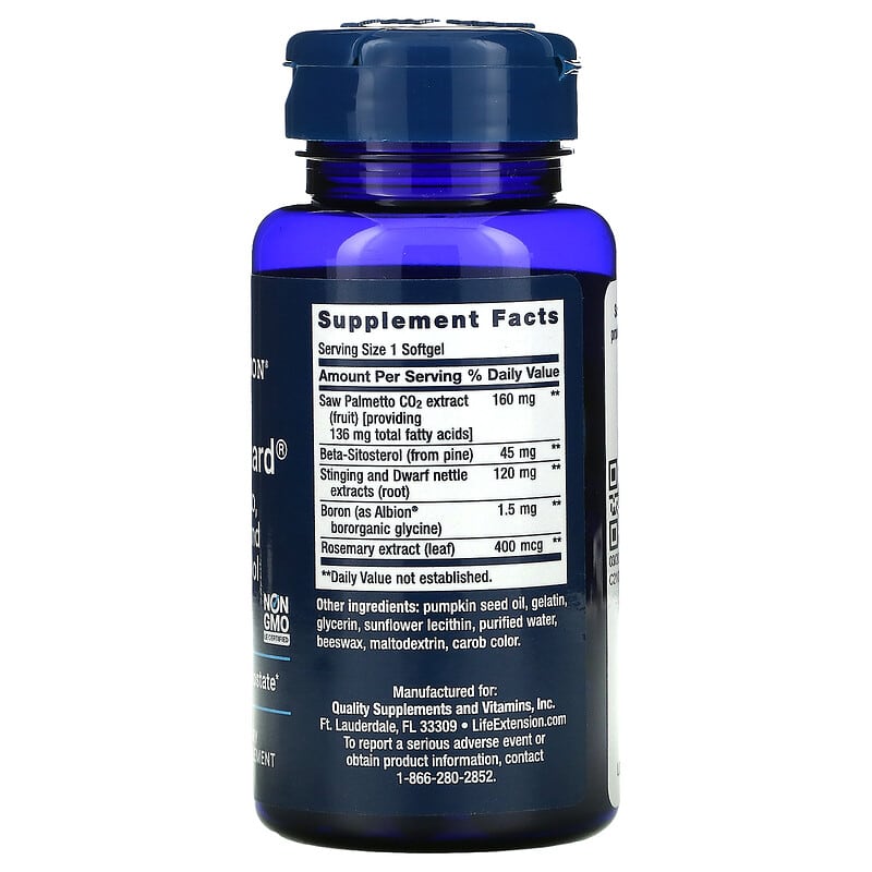 Life Extension PalmettoGuard Saw Palmetto/Nettle Root with Beta-Sitosterol 60 Softgels 2 Thành phần vi chất của Life Extension PalmettoGuard Saw Palmetto/Nettle Root with Beta-Sitosterol 60 Softgels 737870179061