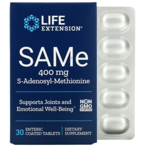 Thực phẩm chức năng Life Extension SAMe (Disulfate Tosylate) 400 mg 30 Enteric Coated Tablets 737870217633