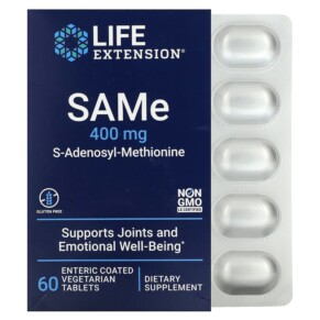Thực phẩm chức năng Life Extension SAMe S-Adenosyl-Methionine 400 mg 60 Enteric Coated Vegetarian Tablets 737870217466