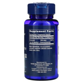 Thành phần vi chất của Life Extension Se-Methyl L- Selenocysteine 200 mcg 90 Vegetarian Capsules 737870187998