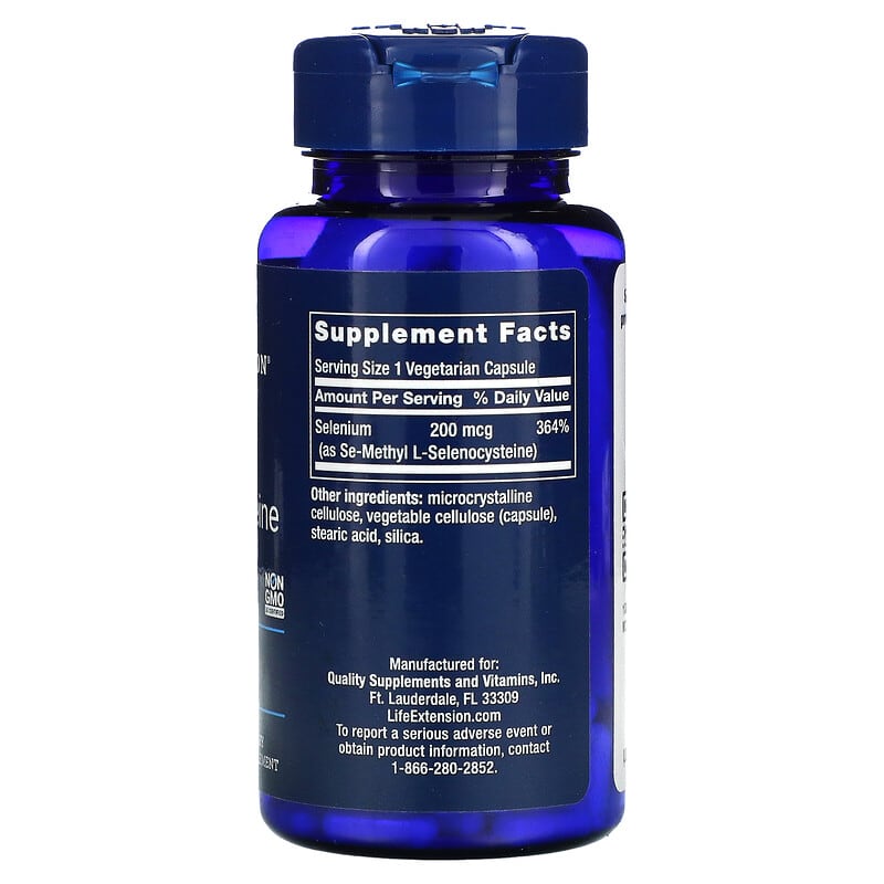 Life Extension Se-Methyl L- Selenocysteine 200 mcg 90 Vegetarian Capsules 2 Thành phần vi chất của Life Extension Se-Methyl L- Selenocysteine 200 mcg 90 Vegetarian Capsules 737870187998