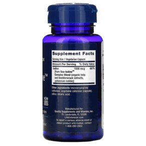 Thành phần vi chất của Life Extension Sea-Iodine 1.000 mcg 60 Vegetarian Capsules 737870174066
