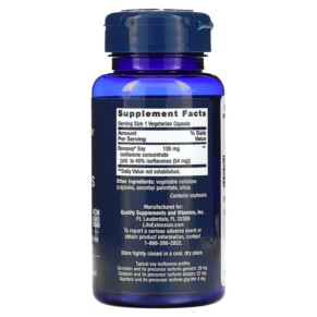 Thành phần vi chất của Life Extension Soy Isoflavones 30 Vegetarian Capsules 737870164968