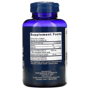 Thành phần vi chất của Life Extension Super CLA Blend with Sesame Lignans 120 Softgels 737870818120