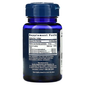 Thành phần vi chất của Life Extension Super K 90 Softgels 737870233435