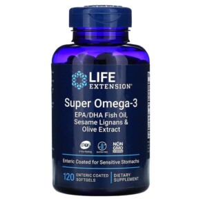Thực phẩm chức năng Life Extension Super Omega-3 120 Enteric Coated Softgels 737870198413
