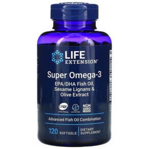 Thực phẩm chức năng Life Extension Super Omega-3 EPA/DHA Fish Oil Sesame Lignans & Olive Extract 120 Softgels 737870198215