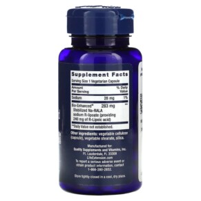 Thành phần vi chất của Life Extension Super R-Lipoic Acid 240 mg 60 Vegetarian Capsules 737870120865