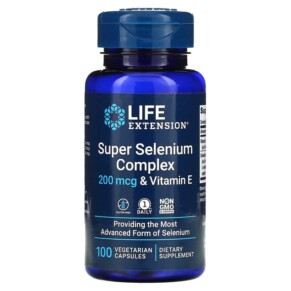 Thực phẩm chức năng Life Extension Super Selenium Complex & Vitamin E 200 mcg 100 Vegetarian Capsules 737870177814